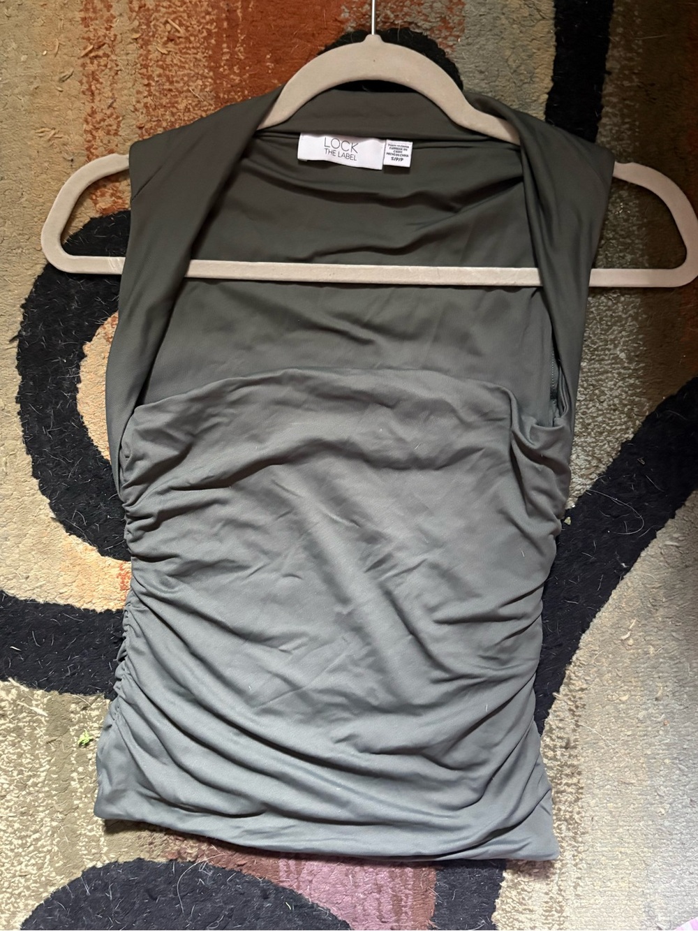 Olive Green Ruched Sleeveless Camisole